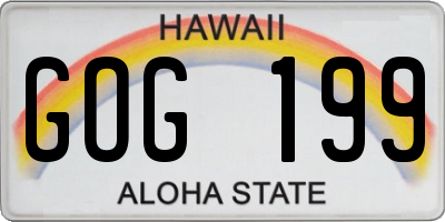 HI license plate GOG199