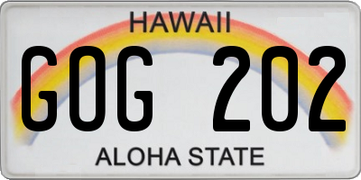 HI license plate GOG202