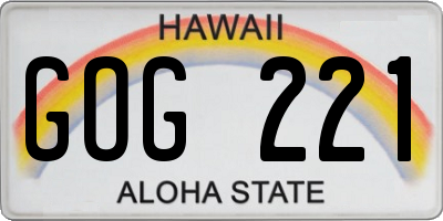 HI license plate GOG221