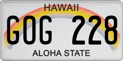 HI license plate GOG228
