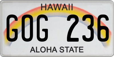HI license plate GOG236