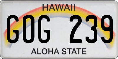 HI license plate GOG239