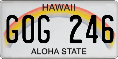 HI license plate GOG246