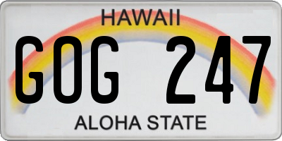 HI license plate GOG247