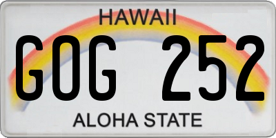 HI license plate GOG252