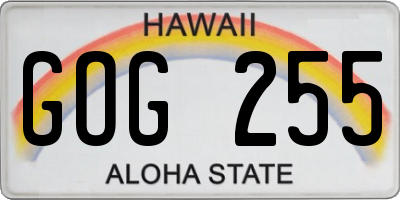 HI license plate GOG255
