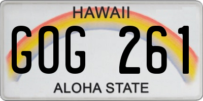 HI license plate GOG261