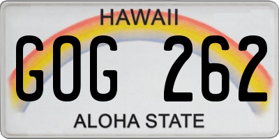 HI license plate GOG262