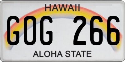 HI license plate GOG266