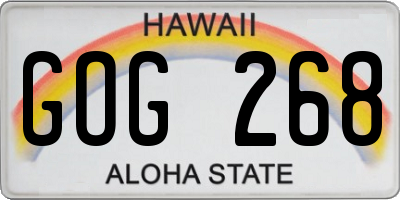 HI license plate GOG268