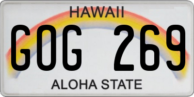 HI license plate GOG269