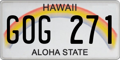 HI license plate GOG271