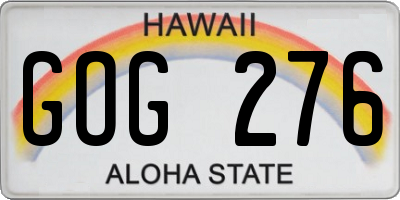 HI license plate GOG276