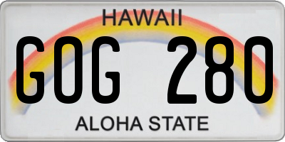 HI license plate GOG280