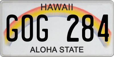 HI license plate GOG284