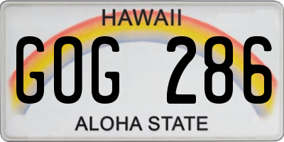 HI license plate GOG286
