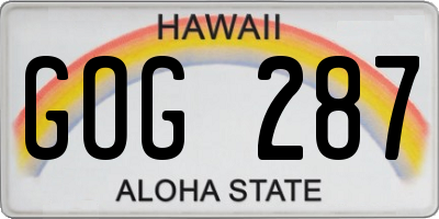 HI license plate GOG287