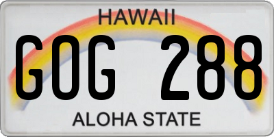 HI license plate GOG288