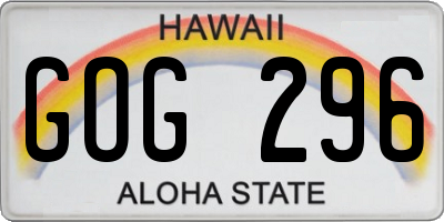 HI license plate GOG296