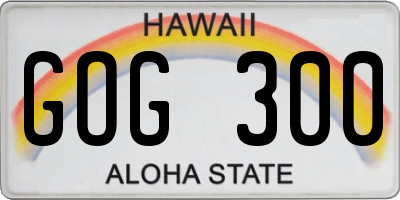 HI license plate GOG300