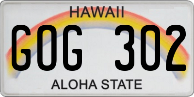 HI license plate GOG302