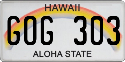 HI license plate GOG303