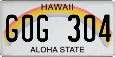 HI license plate GOG304