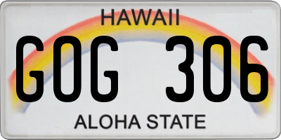 HI license plate GOG306