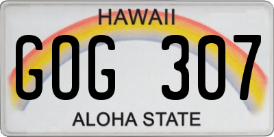 HI license plate GOG307