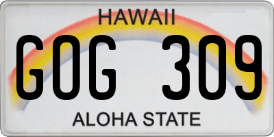HI license plate GOG309