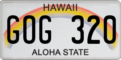 HI license plate GOG320