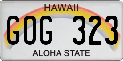 HI license plate GOG323