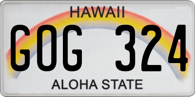 HI license plate GOG324