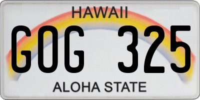 HI license plate GOG325