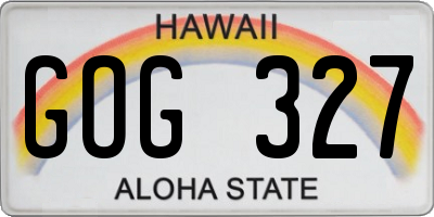 HI license plate GOG327