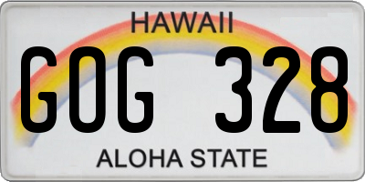 HI license plate GOG328