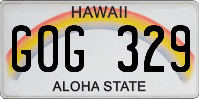 HI license plate GOG329