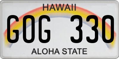 HI license plate GOG330