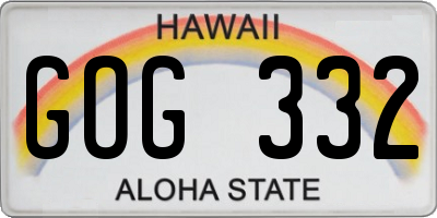 HI license plate GOG332
