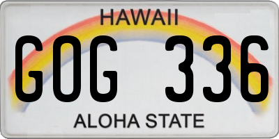 HI license plate GOG336