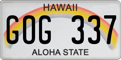 HI license plate GOG337