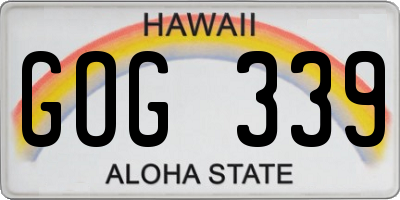 HI license plate GOG339