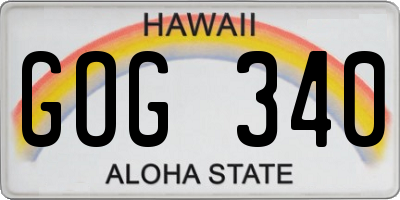 HI license plate GOG340