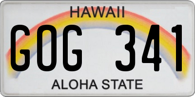 HI license plate GOG341