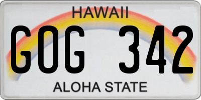 HI license plate GOG342