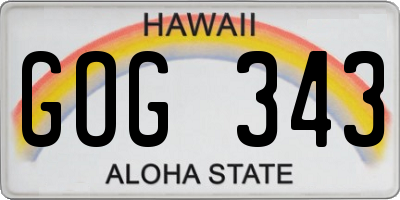 HI license plate GOG343