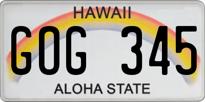 HI license plate GOG345