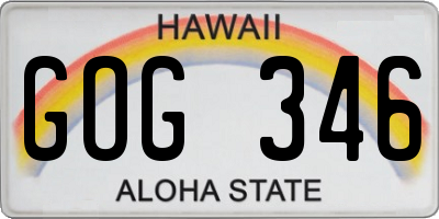 HI license plate GOG346