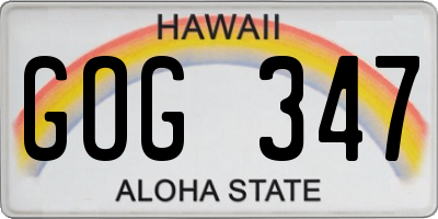 HI license plate GOG347