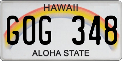 HI license plate GOG348